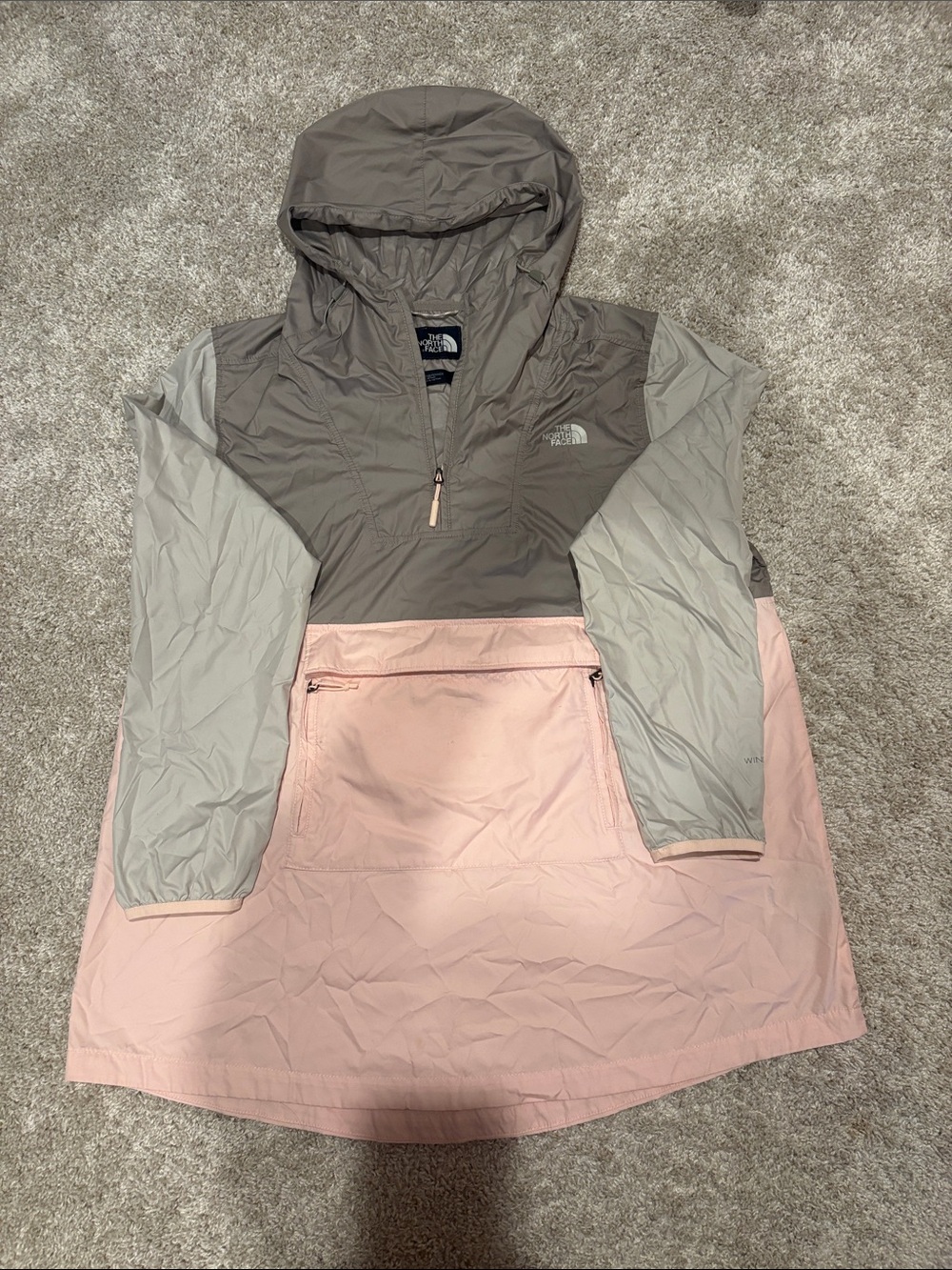The North Face Women's Three-Tone Hooded Anorak Jacket - Pink/Gray